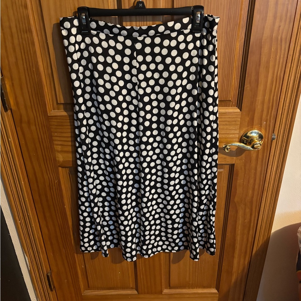 Banana Republic Black and White Polka Dot Midi Skirt